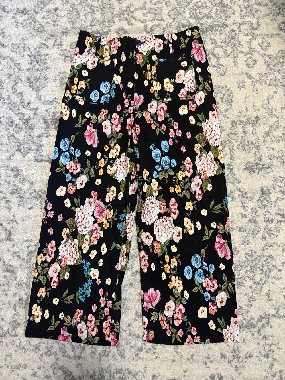 Anthropologie Maeve Colette Floral Cropped Wide-Leg Pants - Picture 2 of 10